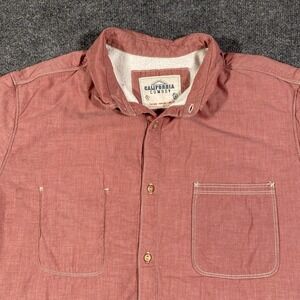 California Cowboy High Water Terry Lined Short Sleeve Button Shirt Mens 3XL